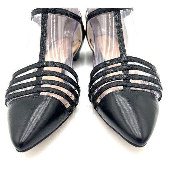 Ivanka Trump Shoes Women's Size 6.5M Leather T-Strap Black Flats Classic - Picture 4 of 13